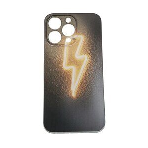 Gold Lightning Bolt 13 pro Phone Case Gold and Black